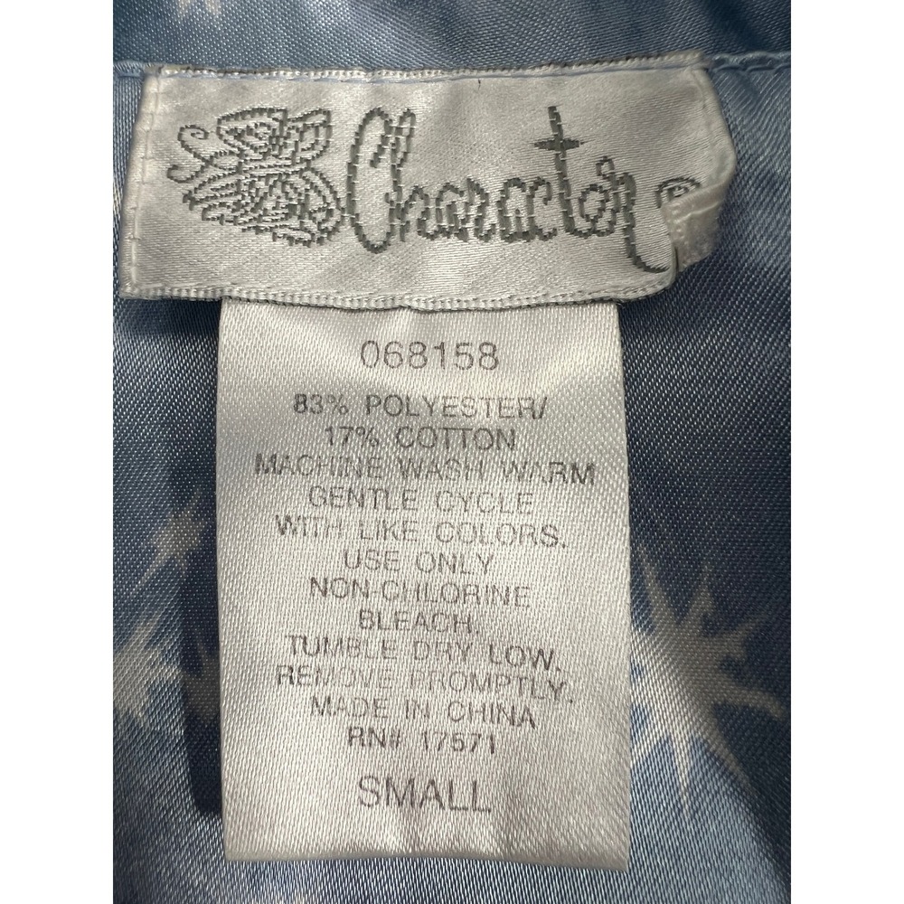Vintage Whimsy Celestial Moon Star Pajama Sleep Shirt Button Up Sleepwear Sz S - Picture 4 of 9